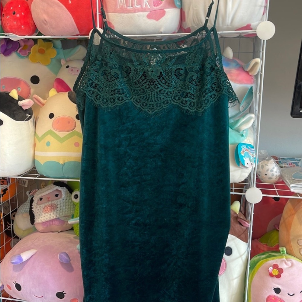 Jade Green Velvet Dress